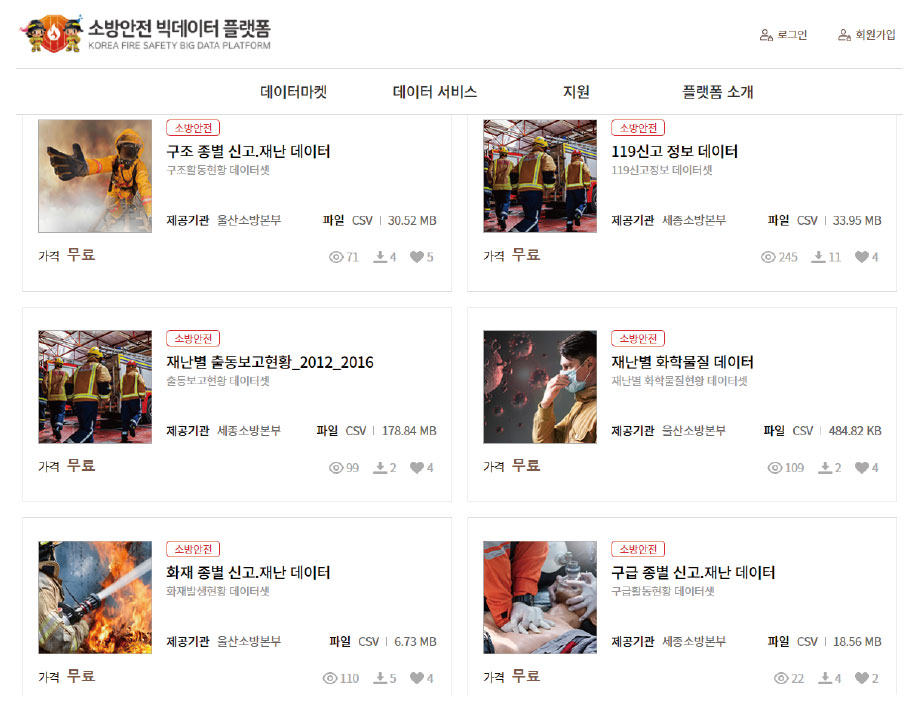 소방안전 빅데이터 플랫폼을 통한 소방청 개방 데이터