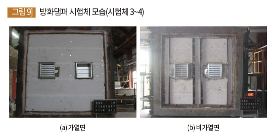 방화댐퍼 시험체 모습(시험체 3~4)