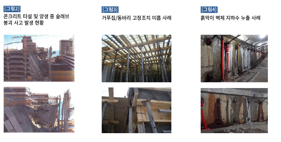 시공 결함에 의한 사고발생 사례
